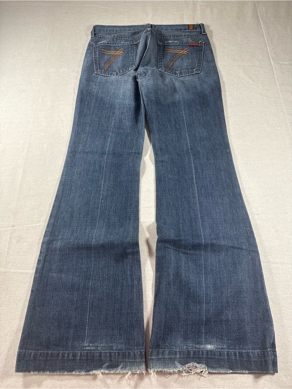7 For All Man Kind Flared Blue Denim Jeans Size 28